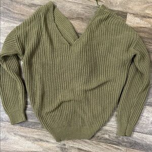 Love Tree Khaki V-Neck Sweater